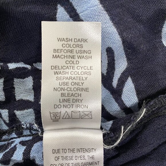 Roaman's Blue Floral Short Sleeve Lightweight Button Down Rayon Top, 18W #291 - Picture 9 of 10